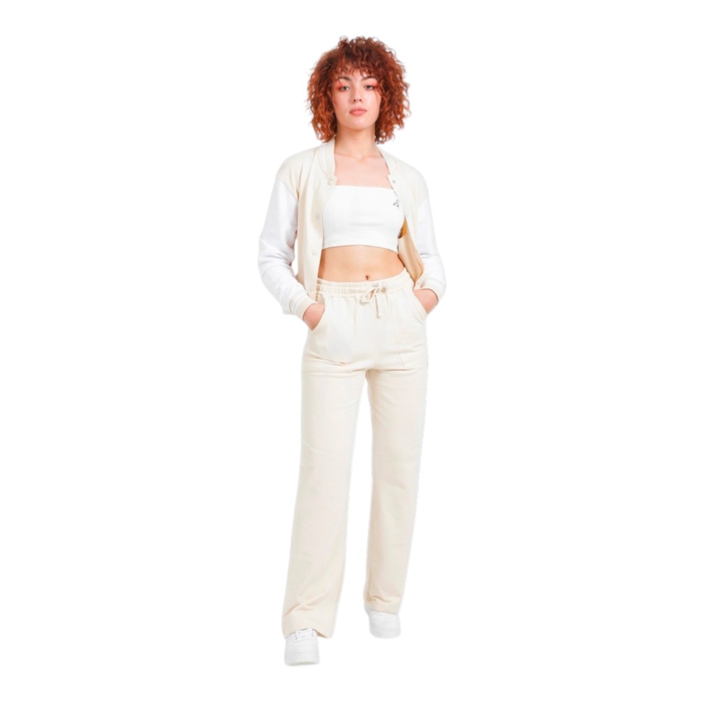 Jogger femme jambe droite avec poches plaquées