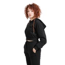 Hoodie crop zippé femme avec détails couture