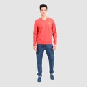 T-shirt homme manches longues col tunisien avec broderie