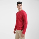 T-shirt homme manches longues col tunisien et poche passepoilée