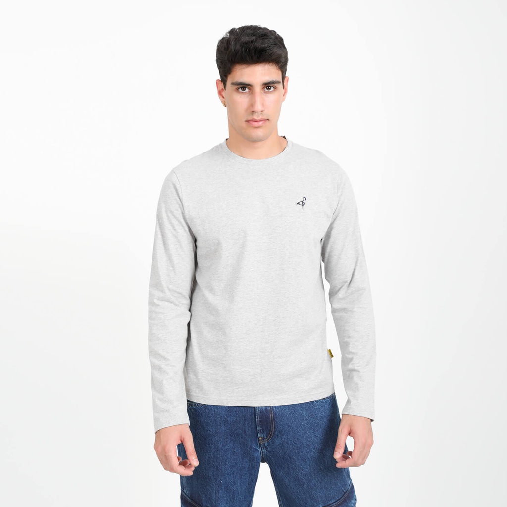 T-shirt homme manches longues avec broderie