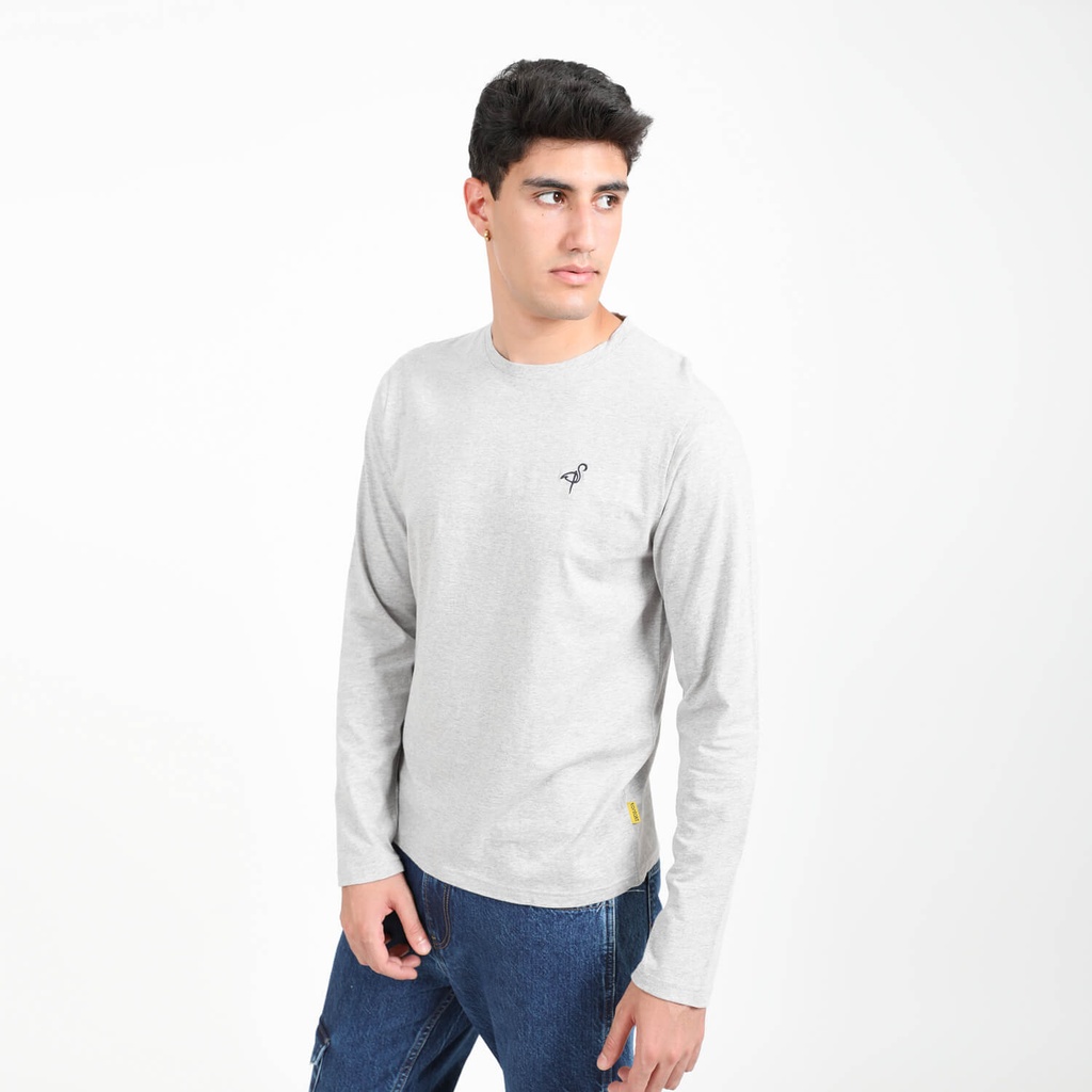 T-shirt homme manches longues avec broderie