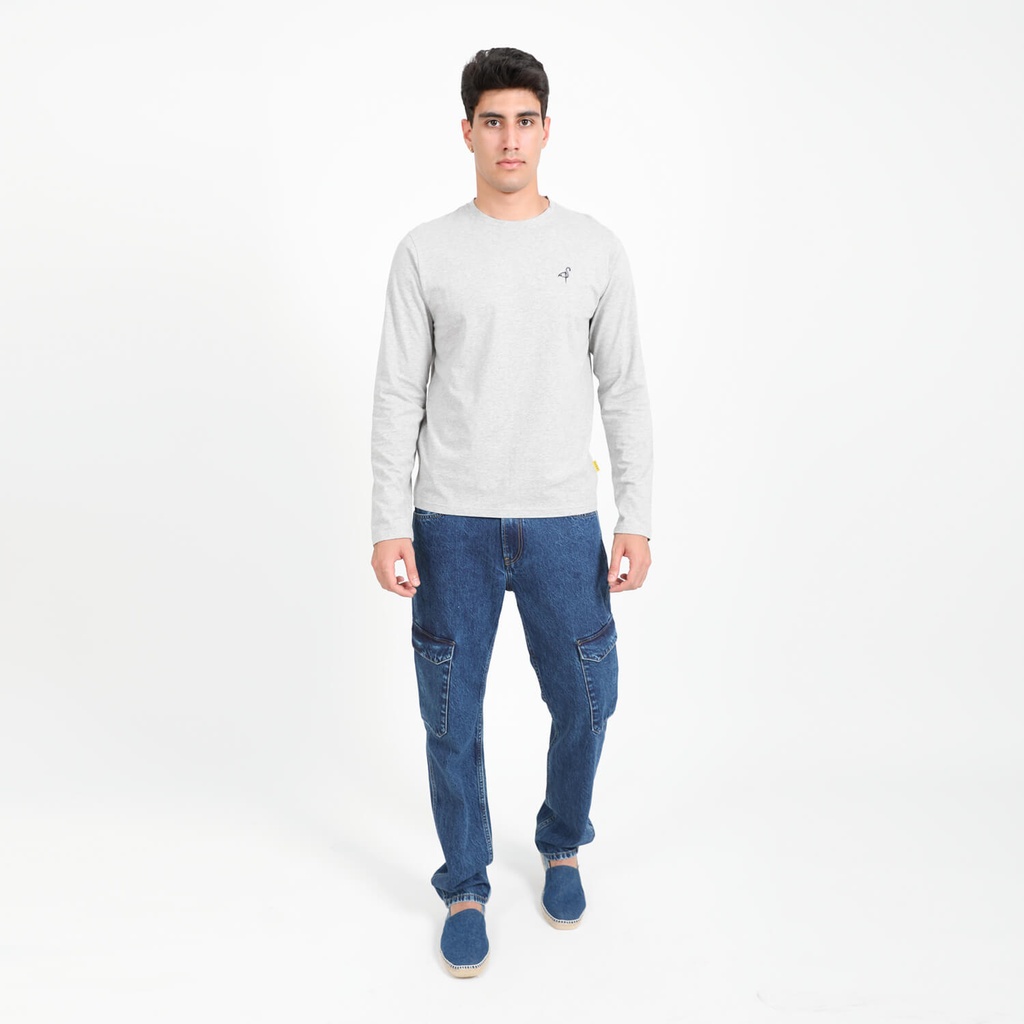 T-shirt homme manches longues avec broderie
