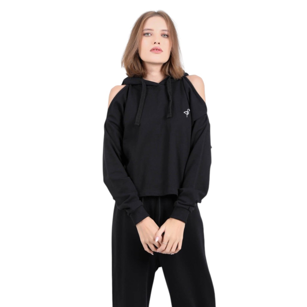 Hoodie femme manches tombantes