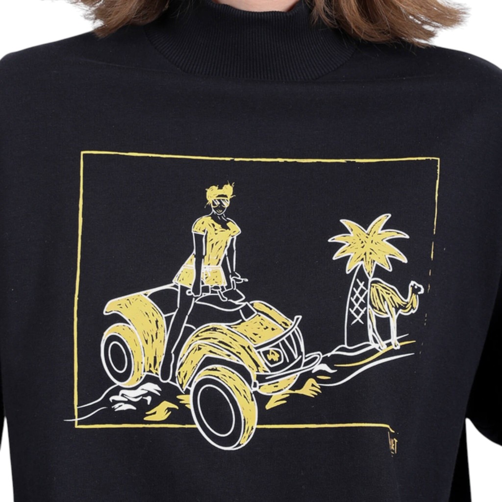 Sweat femme col cheminé QUAD DANS LES DUNES