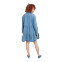 Robe chemise femme a volants en jeans- RAFLA