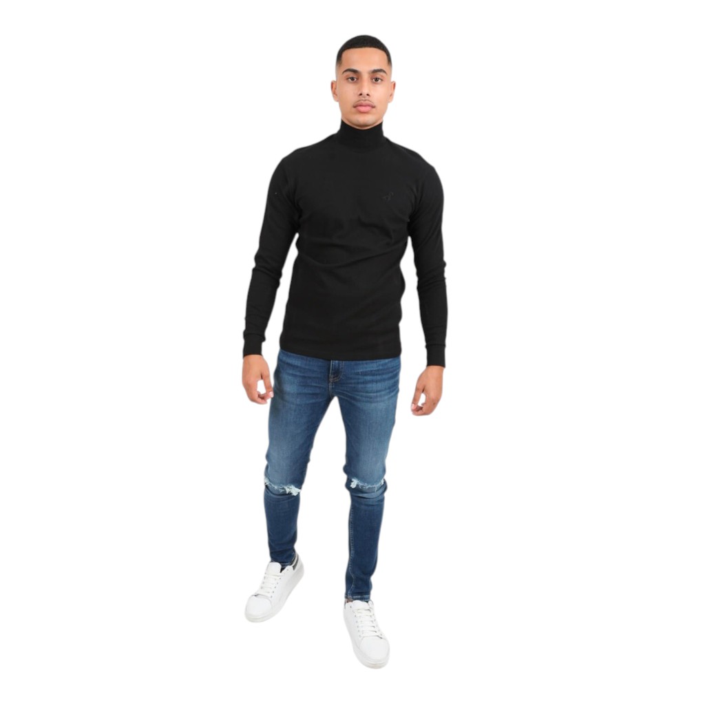 T-shirt homme col cheminé avec broderie