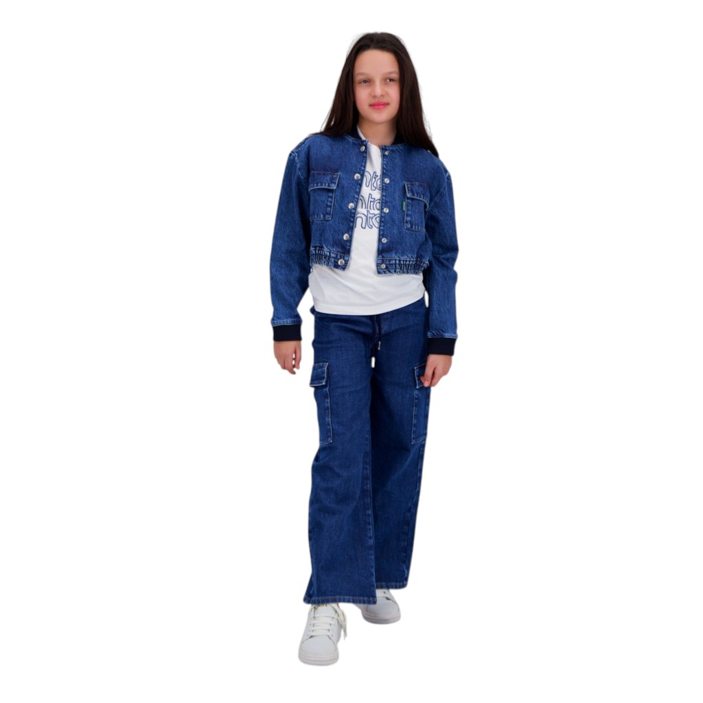 Cargo jeans fille