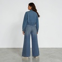 Cropped chemise western femme en jeans - SHERAZADE