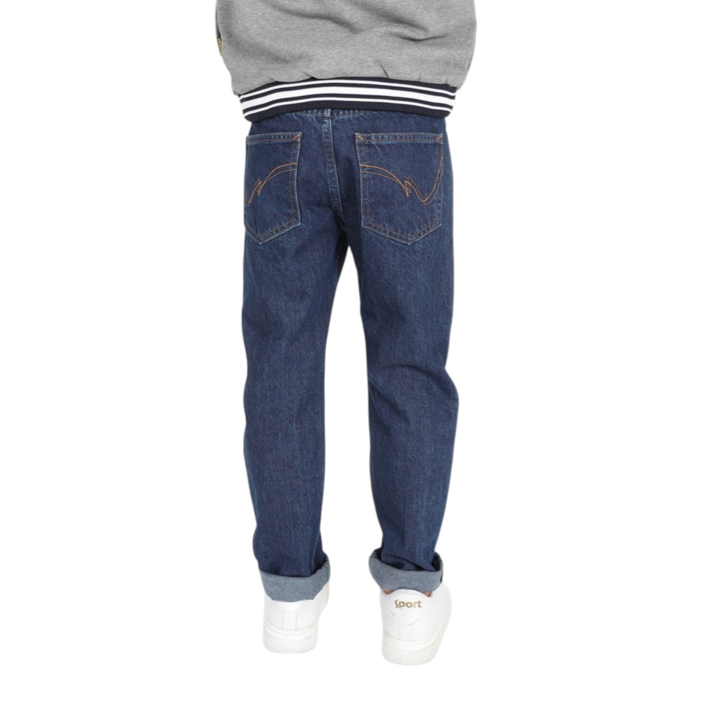 Straight jeans garçon avec revers