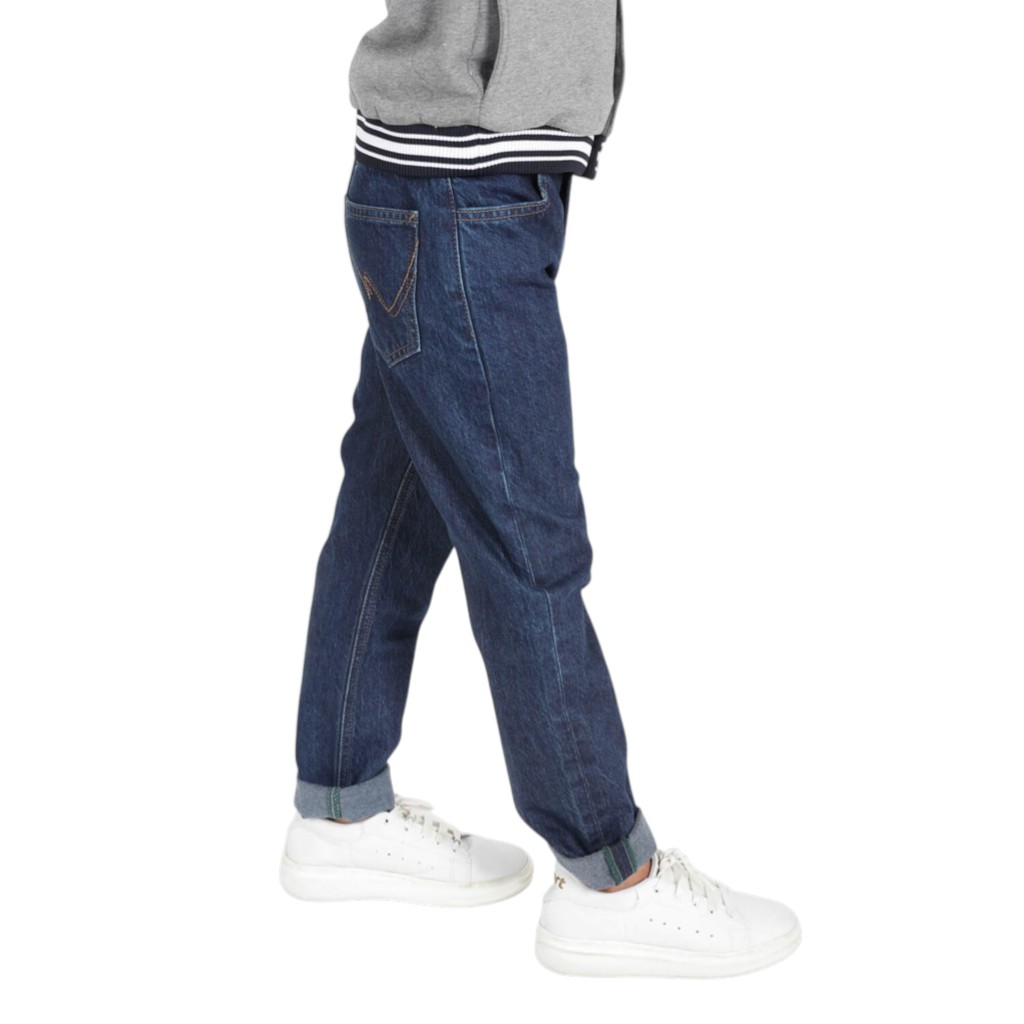 Straight jeans garçon avec revers