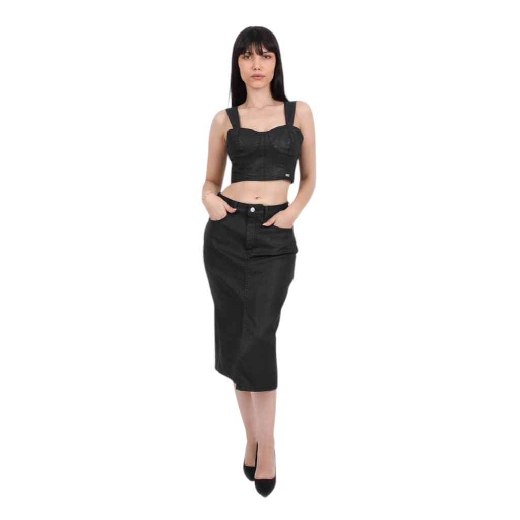 Top femme effet cuir- BADIA