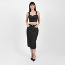 Jupe midi femme effet cuir- MIRA