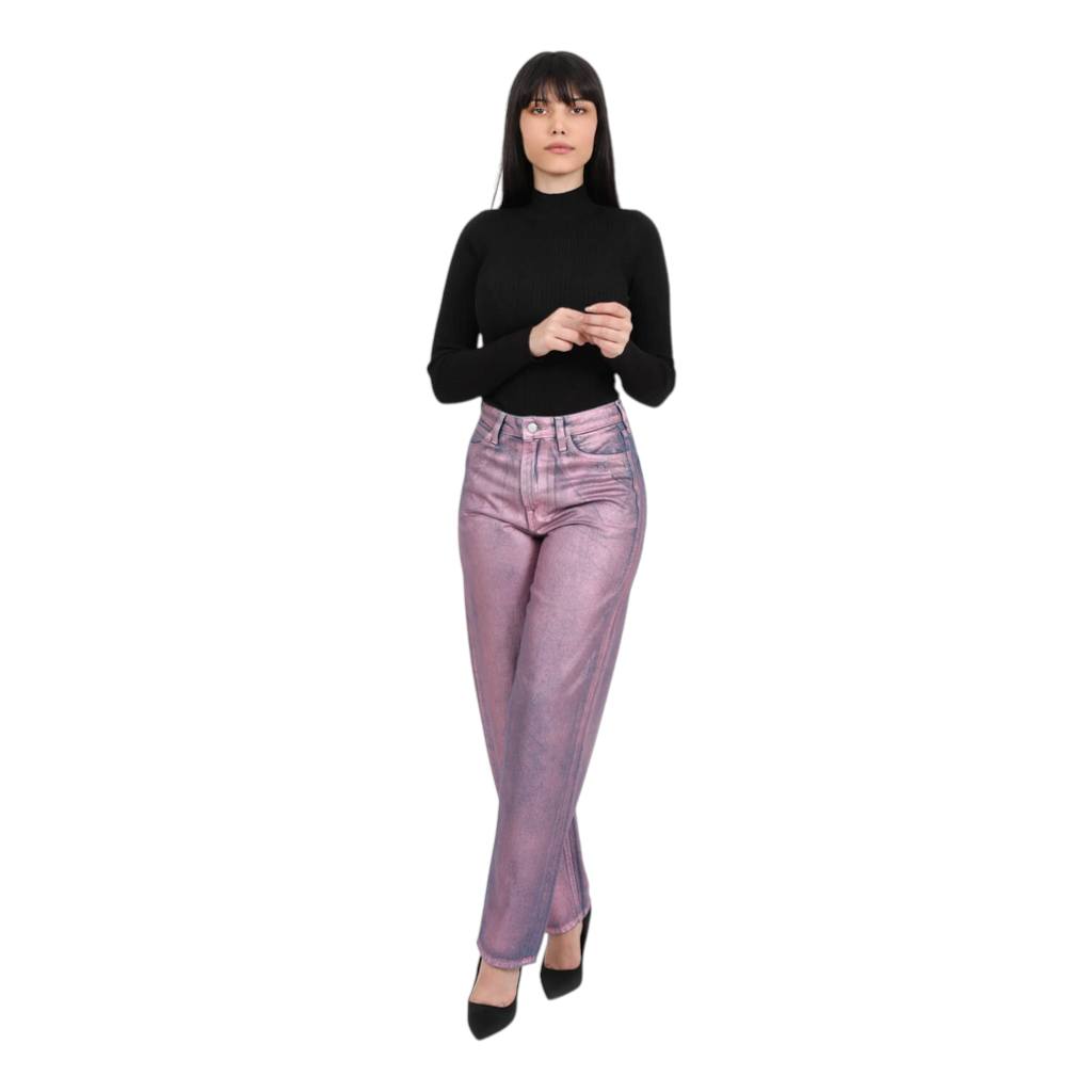 Straight jeans femme métallique - SARRA