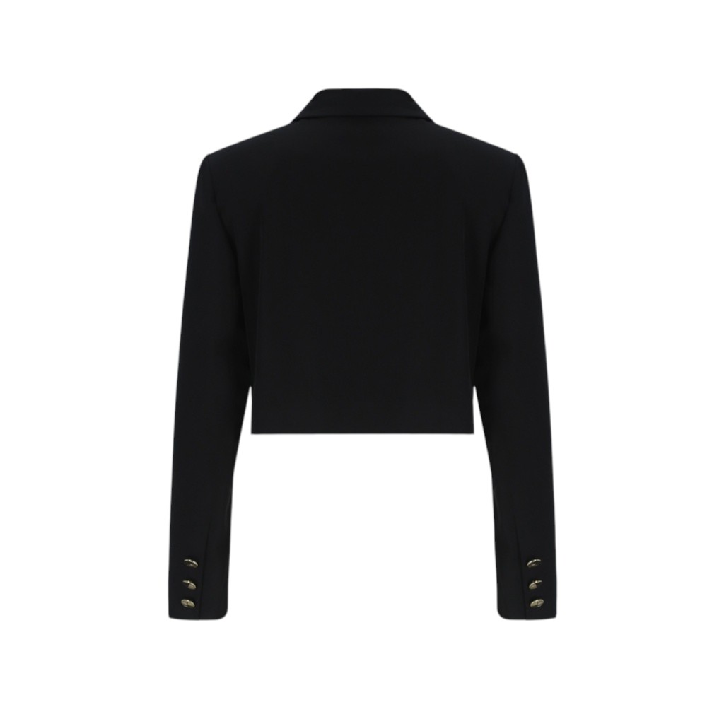 Blazer crop femme en chaine et trame
