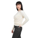Pull femme avec détail broderie en maille fine