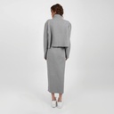Ensemble femme pull et jupe avec fente en grosse maille