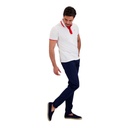 Polo homme manches courtes avec broderie et patte contrasté