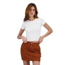 T-shirt côtelé sur taille femme manches courtes