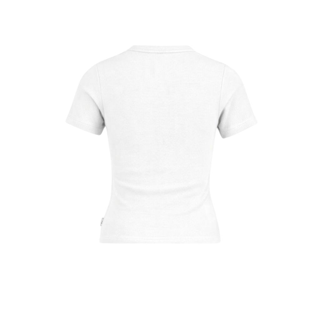 T-shirt côtelé sur taille femme manches courtes