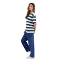T-shirt oversized rayé femme manches courtes