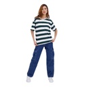T-shirt oversized rayé femme manches courtes