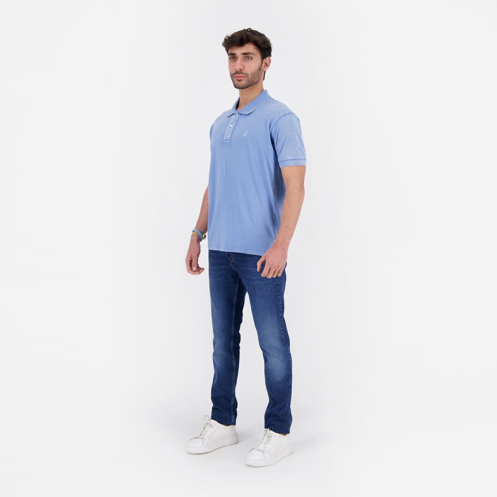 T-shirt polo délavé homme manches courtes avec flamant rose