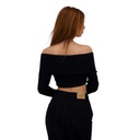 Top côtelé femme manches longues croisé