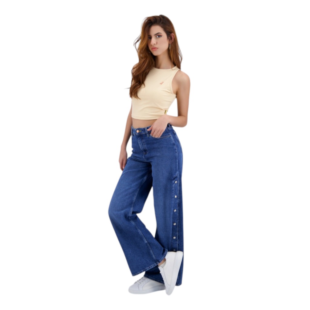 Top femme sans manches avec broderie