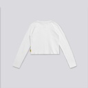 T-shirt crop fille manches longues avec broderie