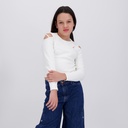 T-shirt côtelé fille avec épaules dénudées