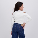 T-shirt côtelé fille avec épaules dénudées