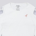 T-shirt côtelé fille avec épaules dénudées