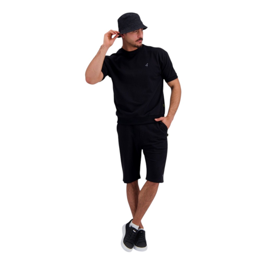 Sweat homme manches courtes avec côte