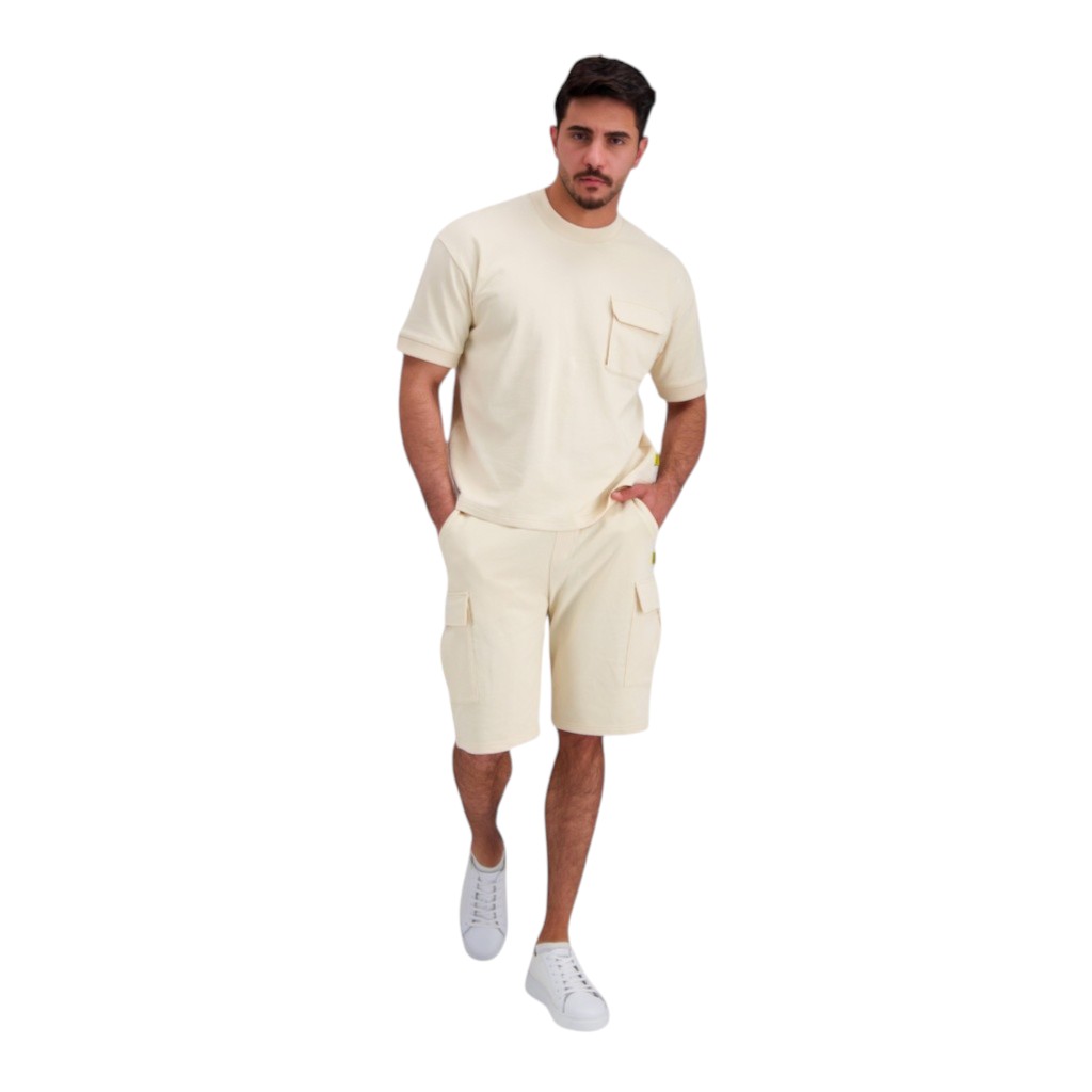 Sweat homme manches courtes avec poche soufflet