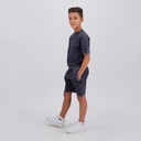 Sweat garçon manches courtes délavé avec logo