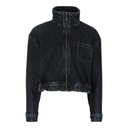 Zipped cropped jacket fille بَسكُوتة