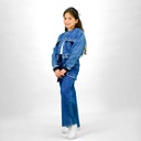 Workwear cropped jacket fille en jeans
