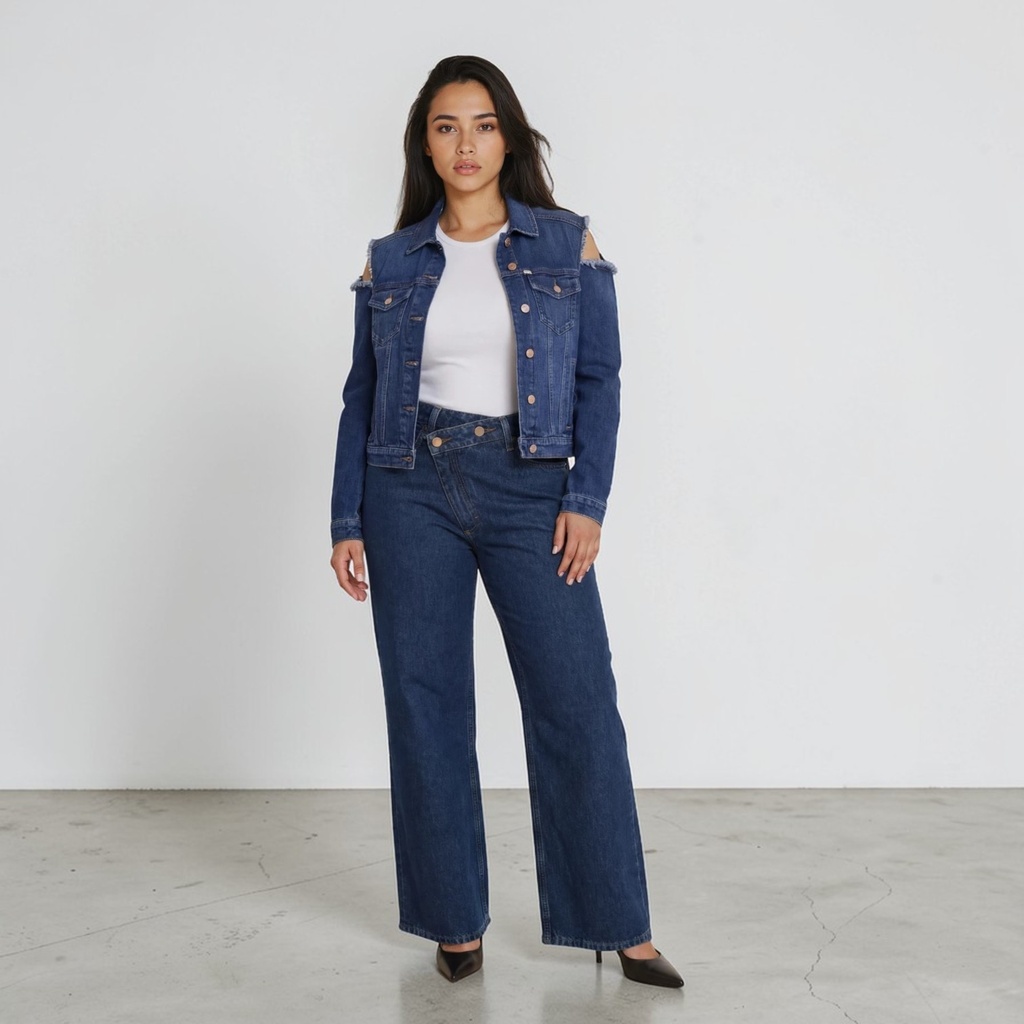 Regular jacket femme avec épaules denudées en jeans - KENZ