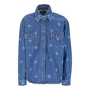 Chemise oversized fille en jeans imprimé laser