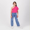 Straight jeans fille avec taches de peinture