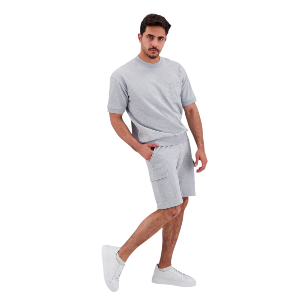 Sweat homme manches courtes avec poche plaquée