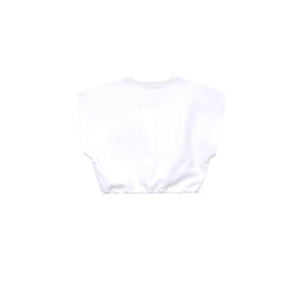 Sweat crop femme sans manches avec poche contrasté et cord stopper