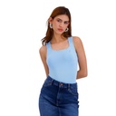 Body femme col carré sans manches avec broderie