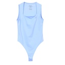 Body femme col carré sans manches avec broderie