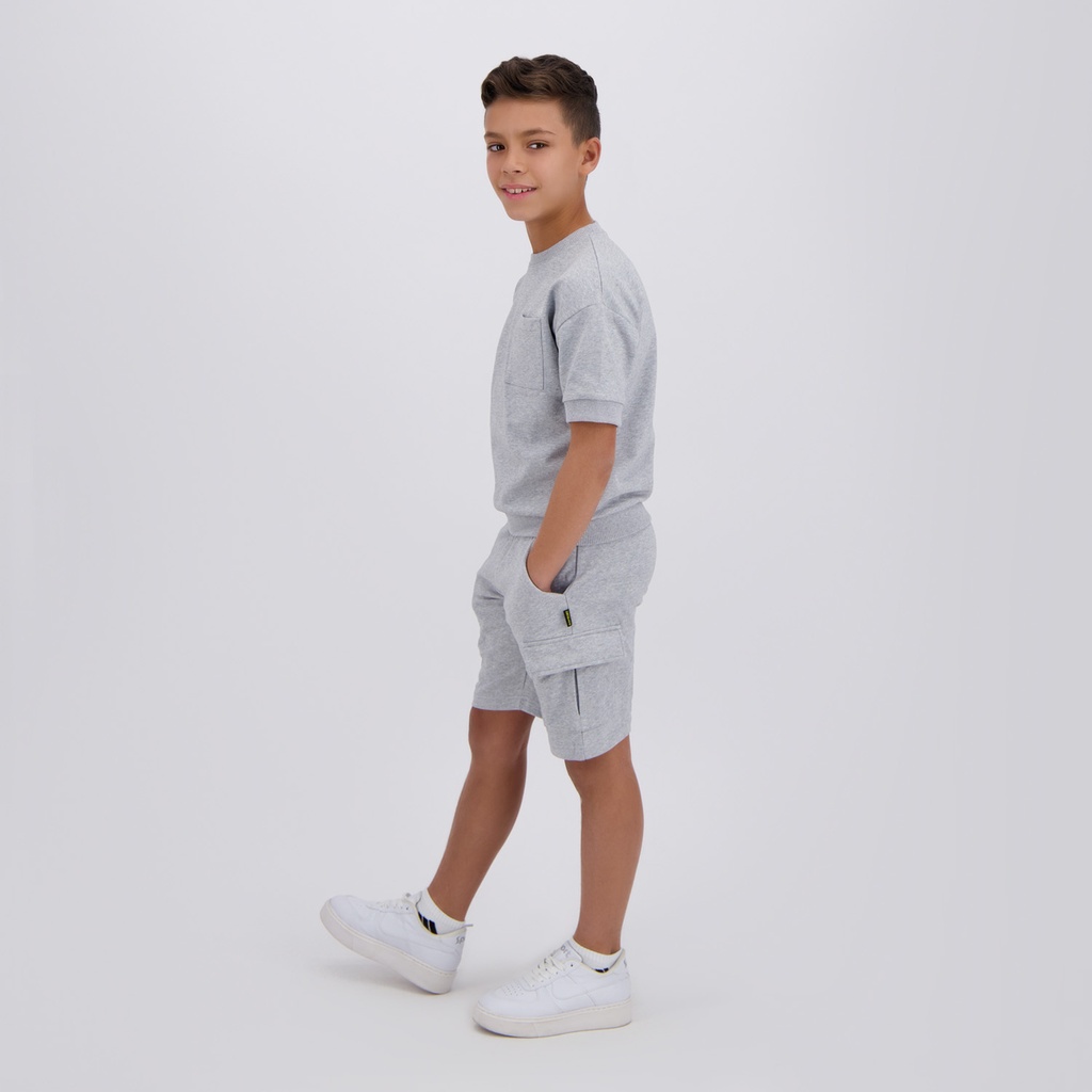 Sweat garçon manches courtes avec poche plaquée