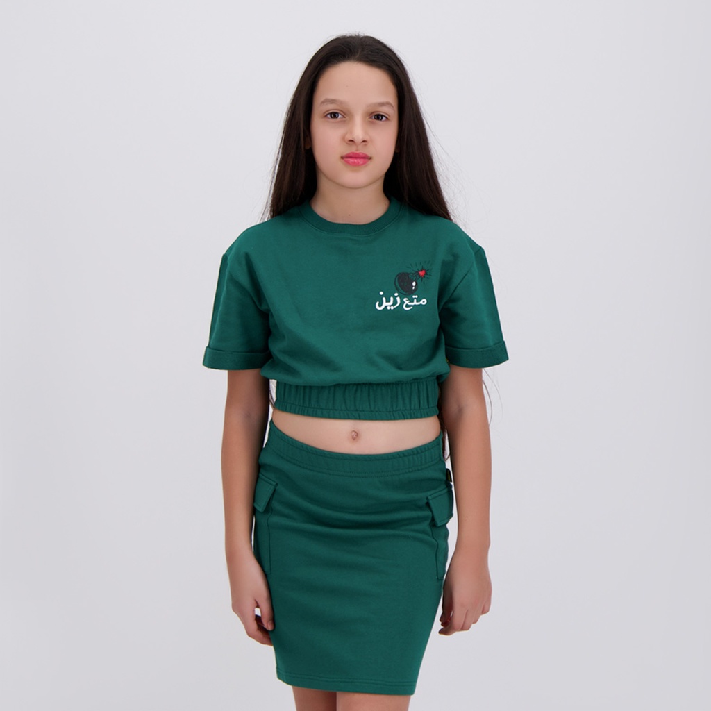 Sweat crop fille manches courtes قنبلة مناع زين