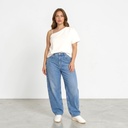 T-shirt femme manche dénudé avec broderie