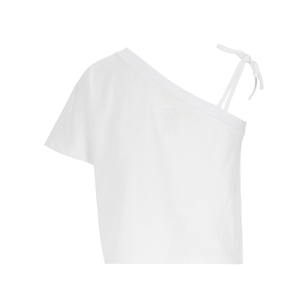 T-shirt femme manche dénudé avec broderie