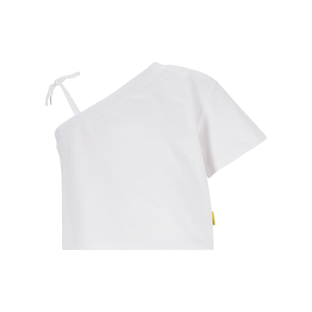 T-shirt fille manche dénudée avec broderie